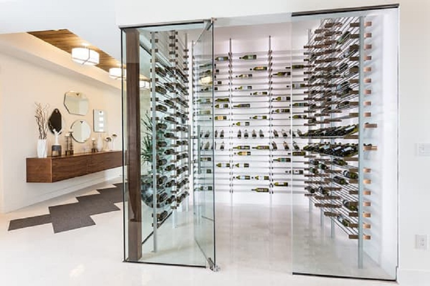 glass enclosed wine storage